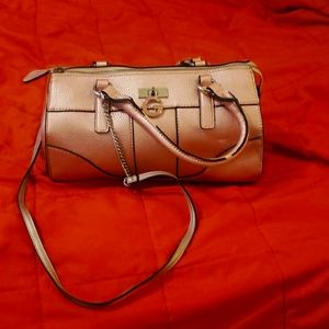 G by Guess purse. Metallic pink. Handles and strap. Gently used